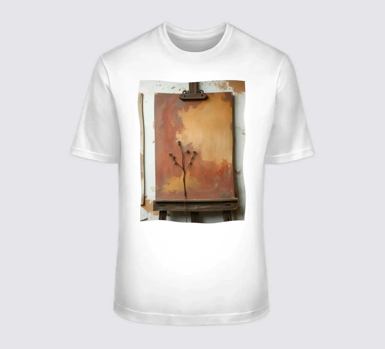 Abstrakte Baumbilder auf Staffeleien in einem Kunstatelier T-Shirt von DesignDoodle