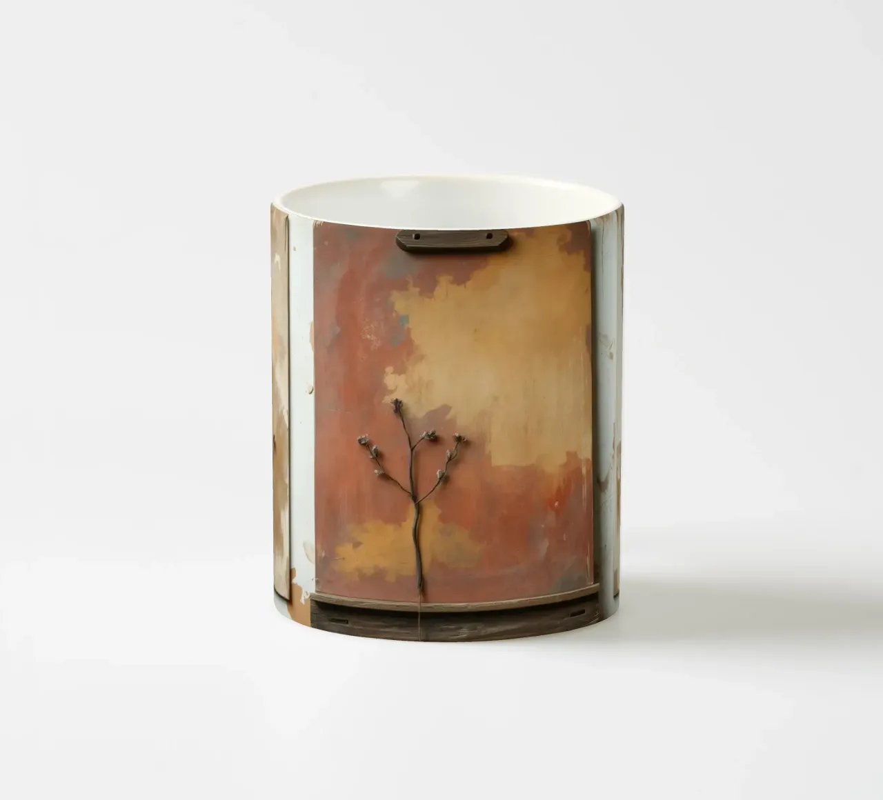 Abstract tree paintings displayed on easels in an art studio ceramic mug by DesignDoodle