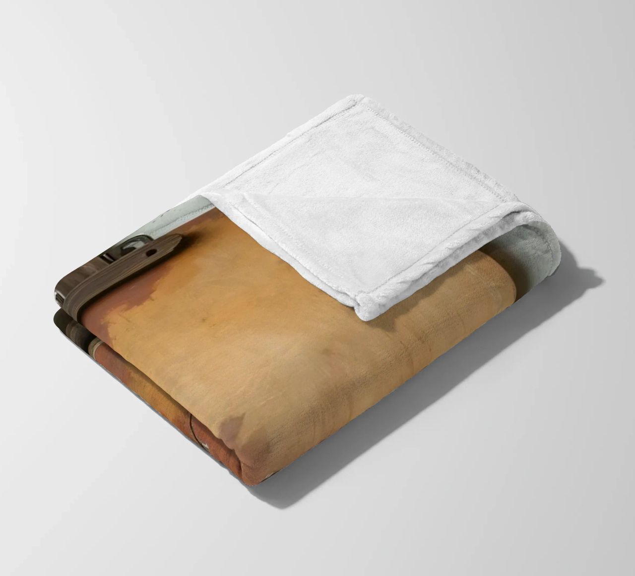 Abstract tree paintings displayed on easels in an art studio fleece blanket by DesignDoodle