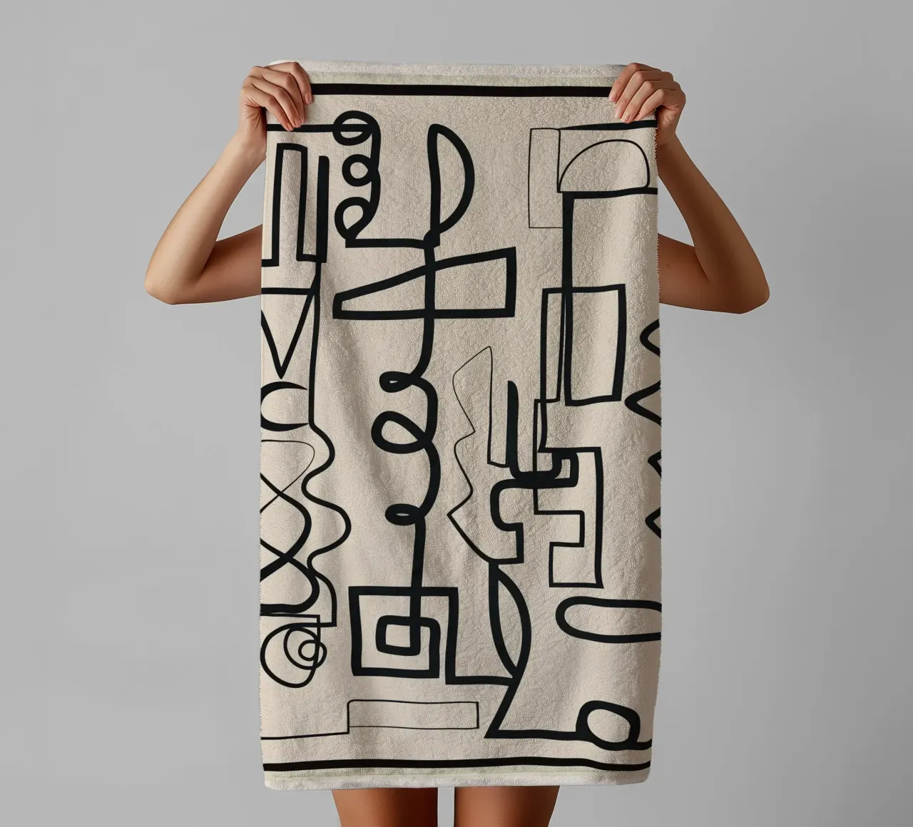 Abstract Line Movement 1 asciugamano da bagno da Nadjaa