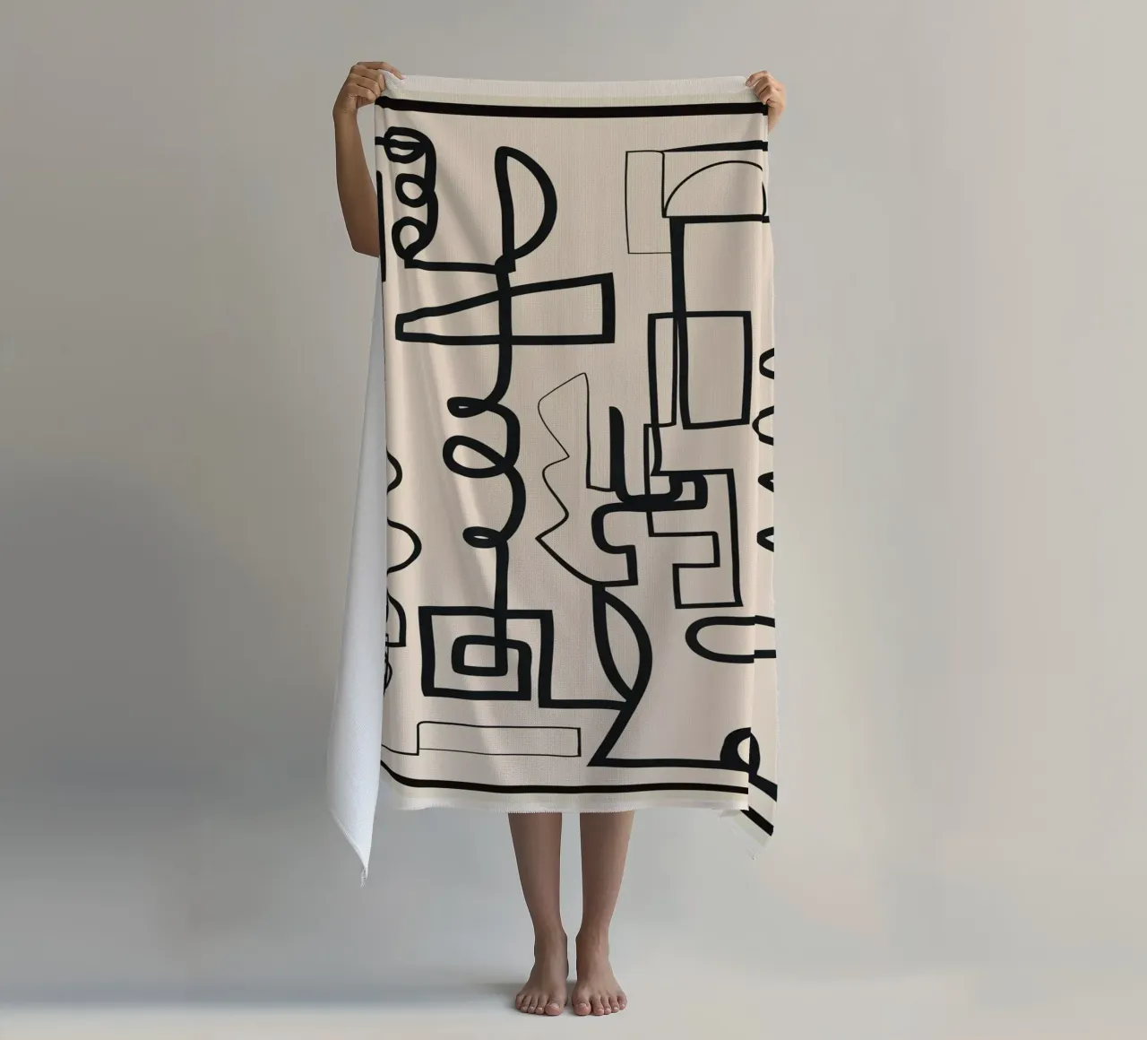 Abstract Line Movement 1 beach towel by Nadjaa