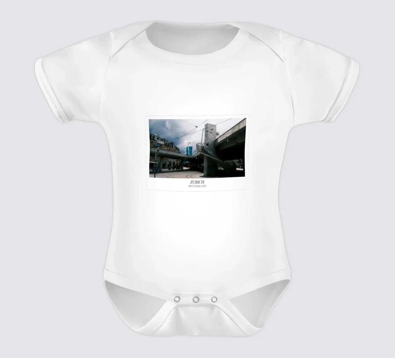 Zurich: Switzerland body neonato maniche corte da FujiFrames