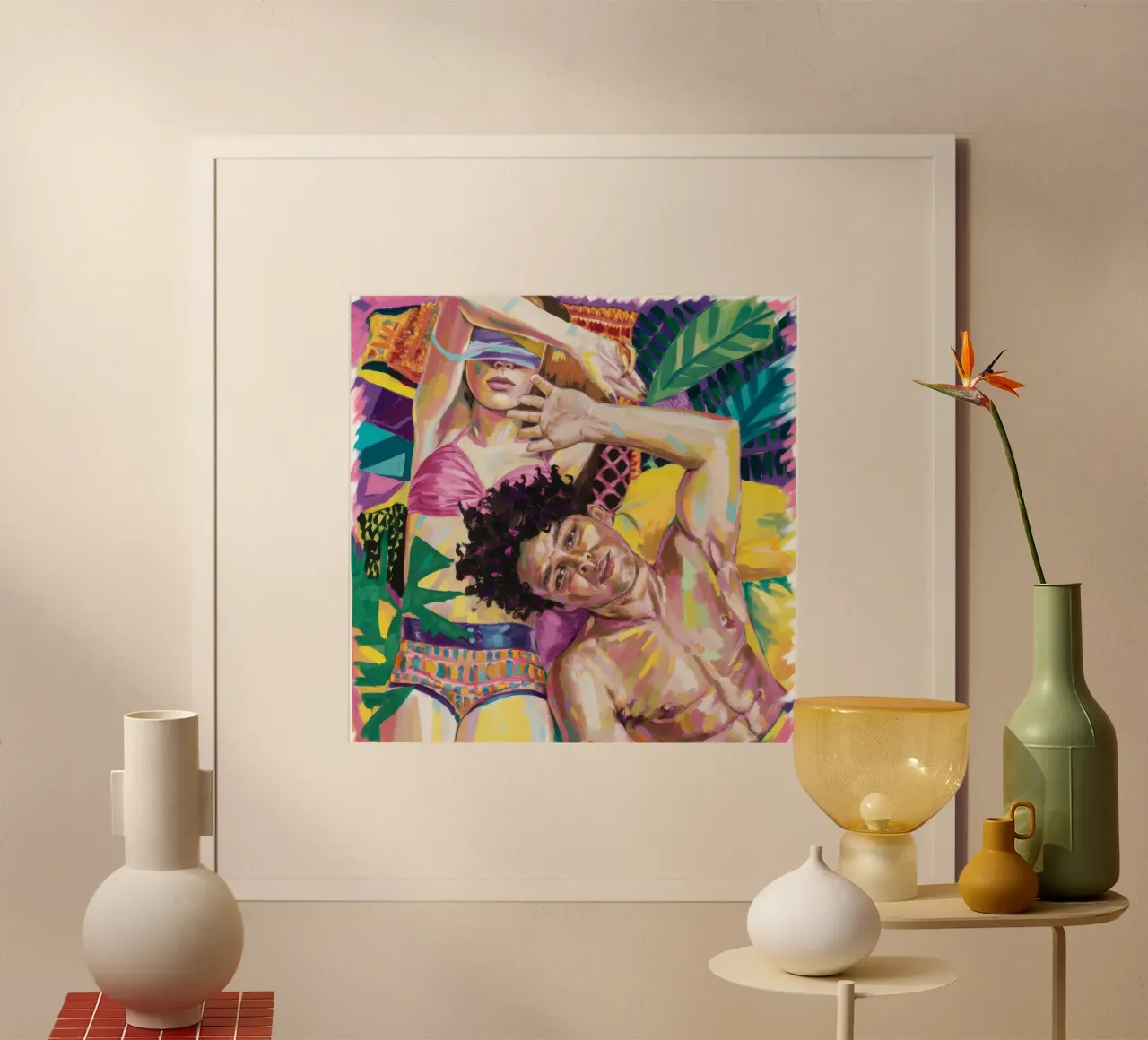 Un beato riposo tropicale poster con telaio in plastica da Ebony Carpenter