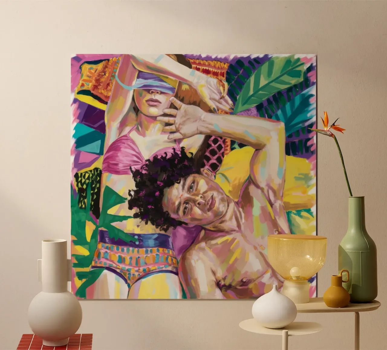 Un beato riposo tropicale poster con telaio in plastica da Ebony Carpenter