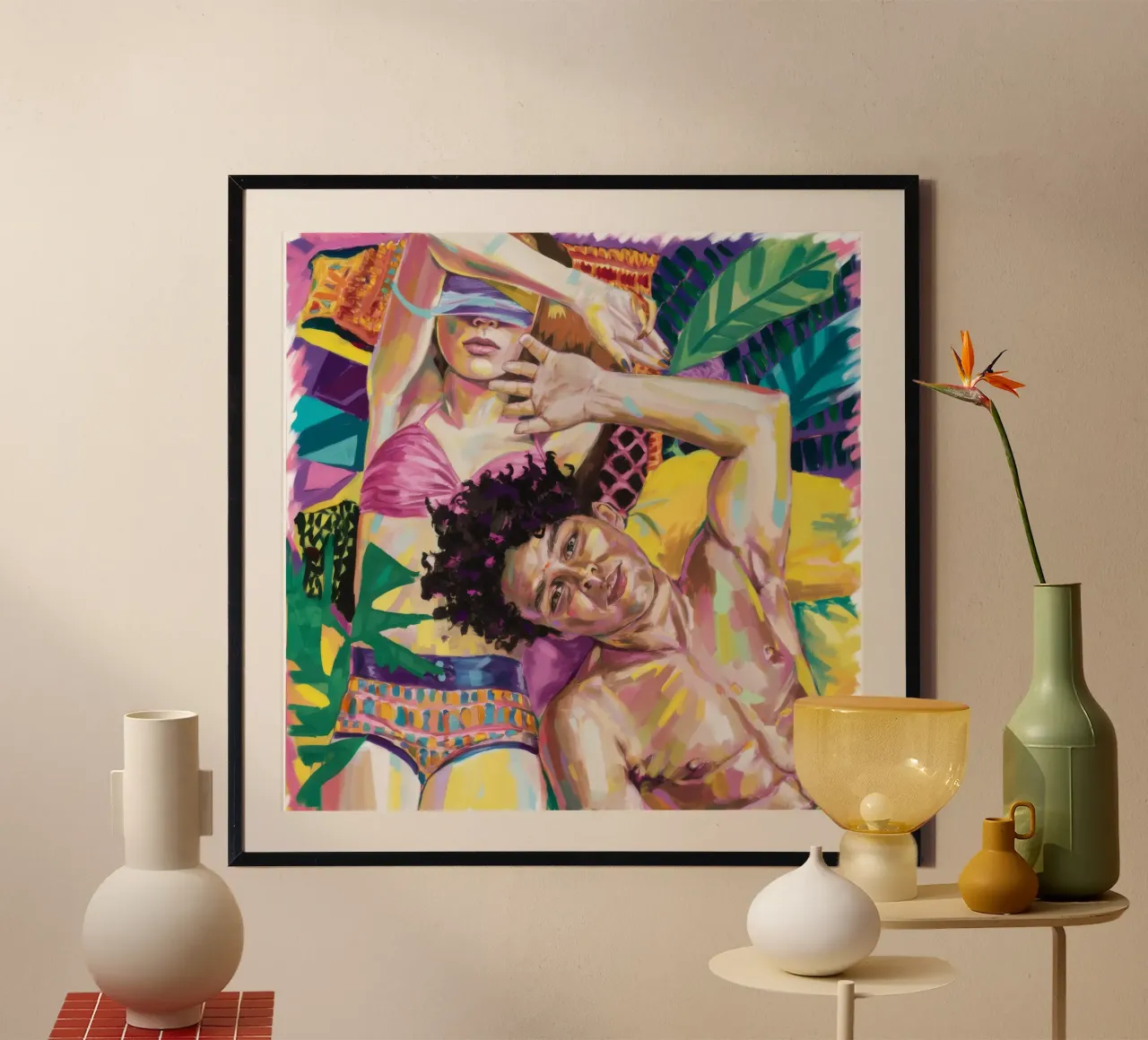 Un beato riposo tropicale poster con telaio in plastica da Ebony Carpenter