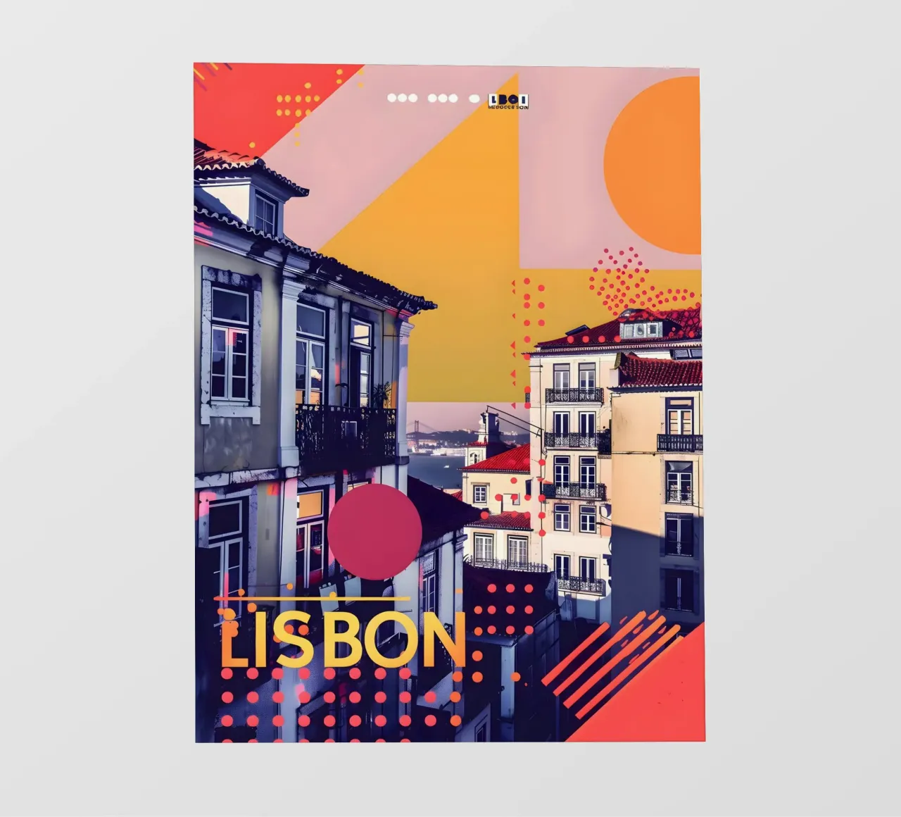 Lissabon abstrakte Kunst pellicola backlit da Vintage Travel Art