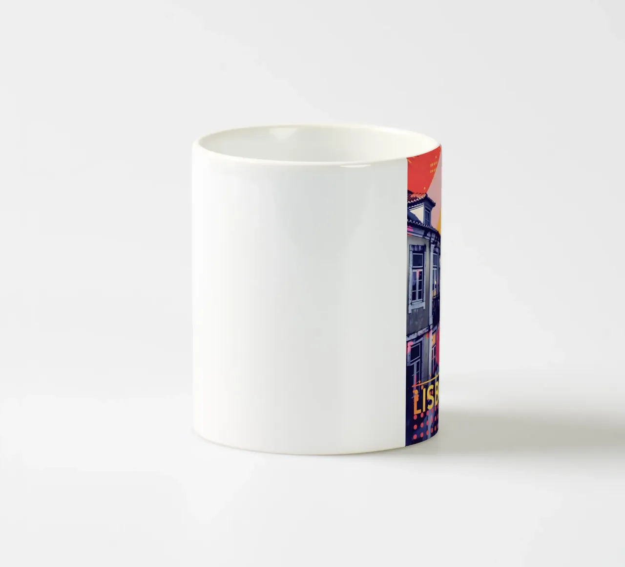 Lissabon abstrakte Kunst tazza in ceramica da Vintage Travel Art