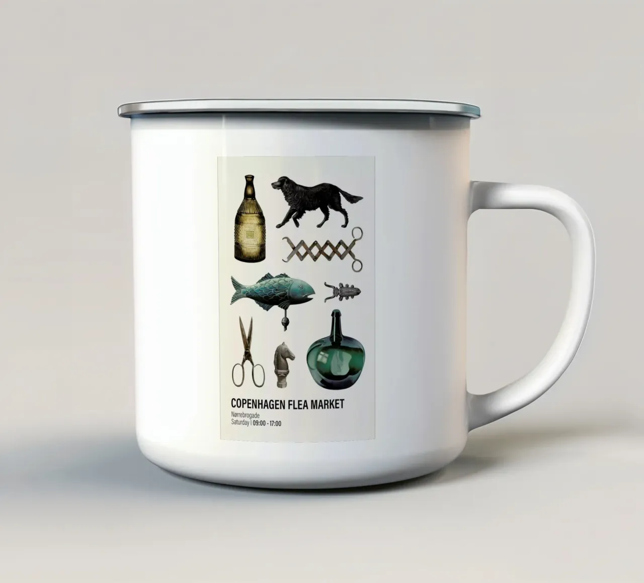 Copenhagen Flea Market tazza in smalto da Vintage by JUNIQE