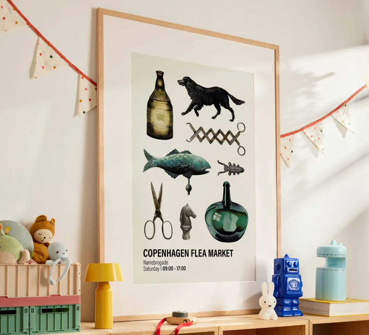 Copenhagen Flea Market poster da Vintage by JUNIQE