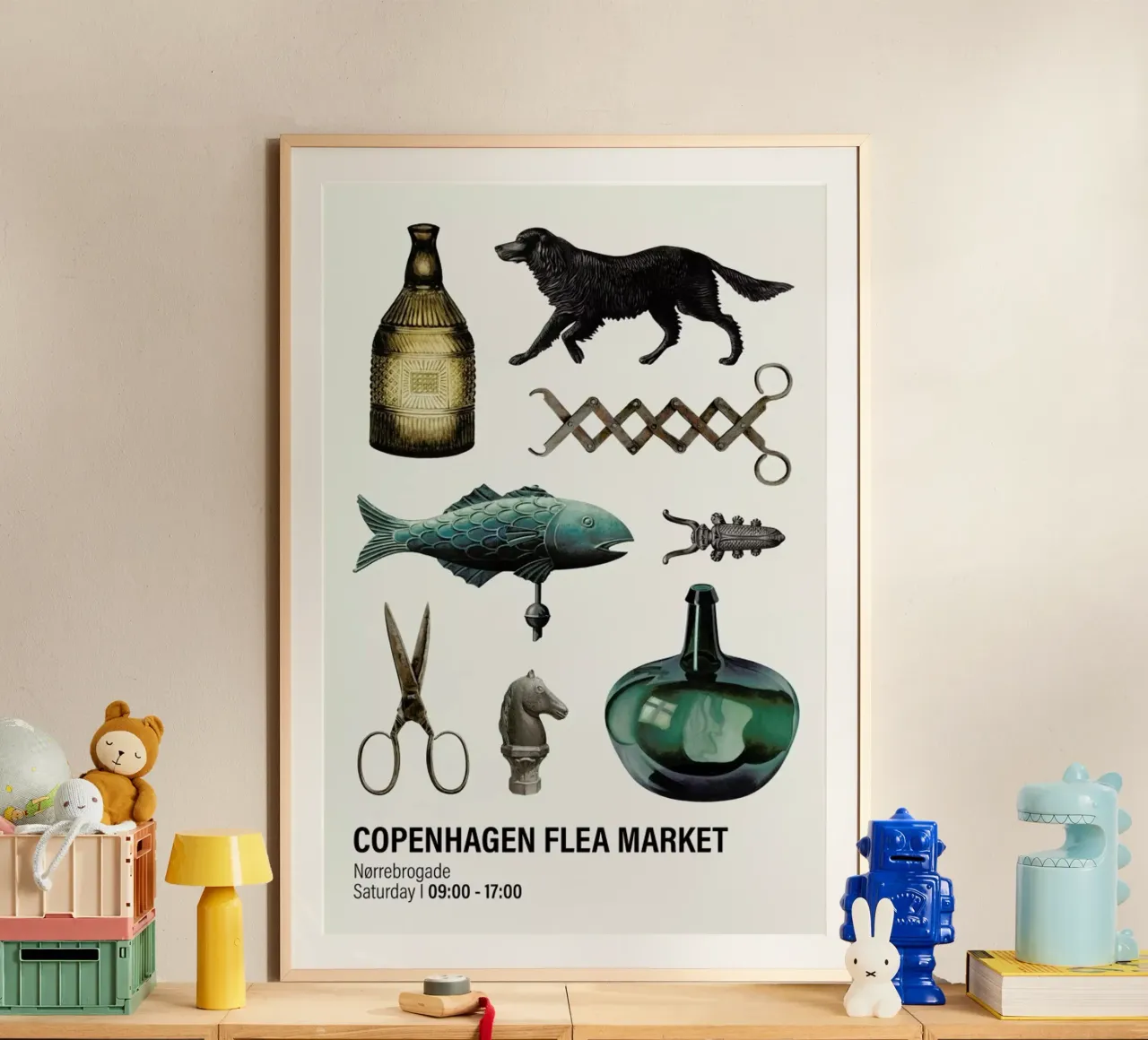 Copenhagen Flea Market poster da Vintage by JUNIQE
