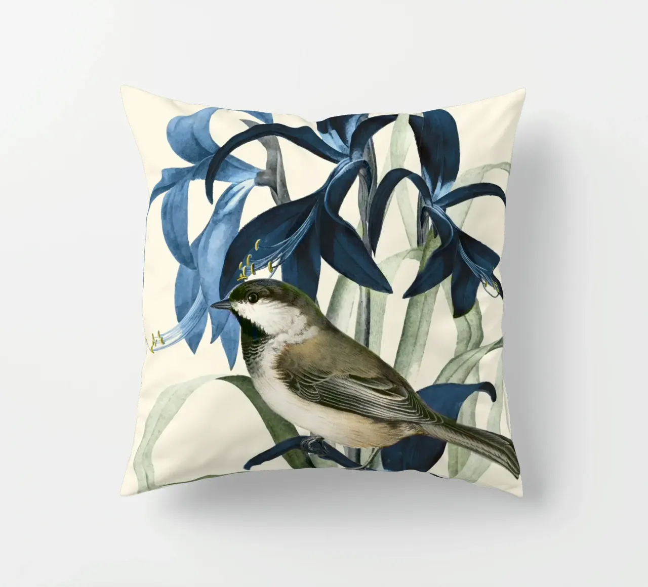Little Bird and Flowers 2 cuscino da Nadjaa