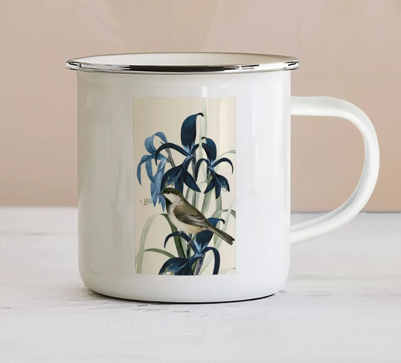 Little Bird and Flowers 2 tazza in smalto da Nadjaa