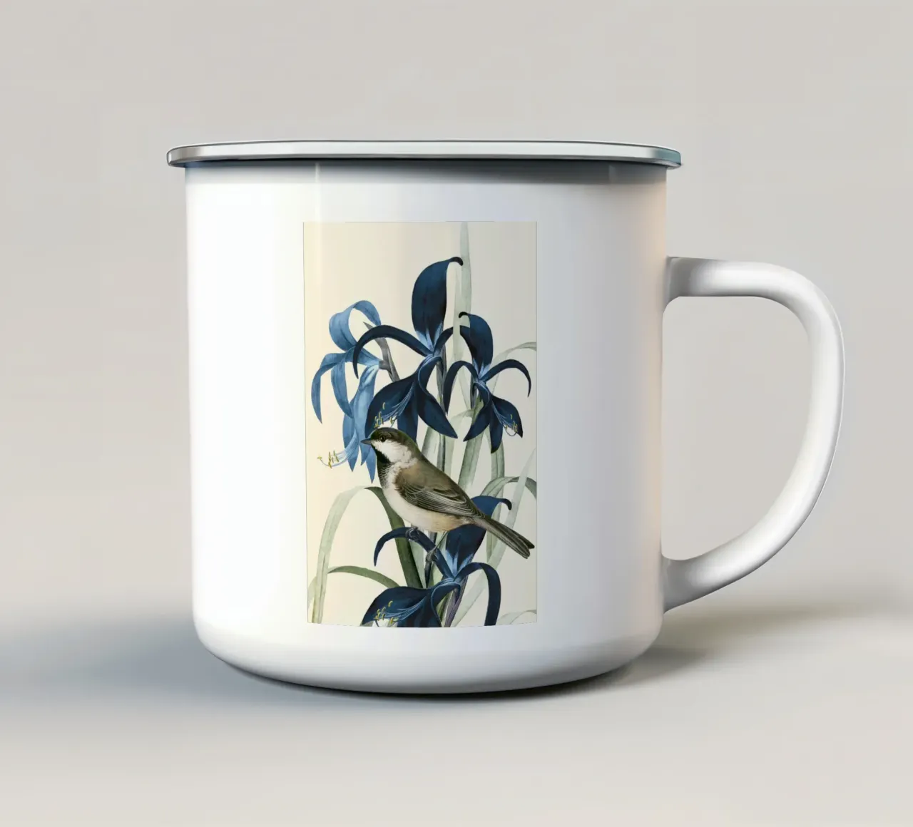 Little Bird and Flowers 2 tazza in smalto da Nadjaa