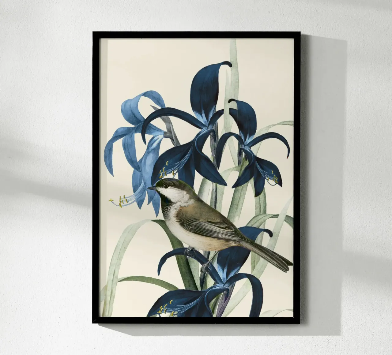 Little Bird and Flowers 2 poster con telaio in plastica da Nadjaa