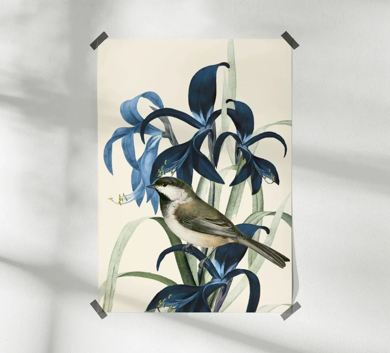 Little Bird and Flowers 2 poster con telaio in plastica da Nadjaa