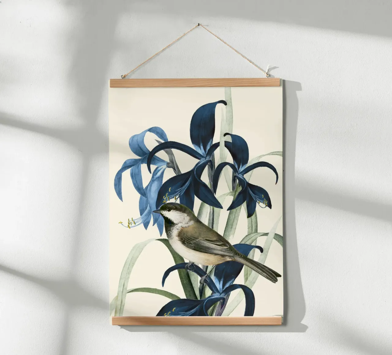 Little Bird and Flowers 2 poster con telaio in plastica da Nadjaa