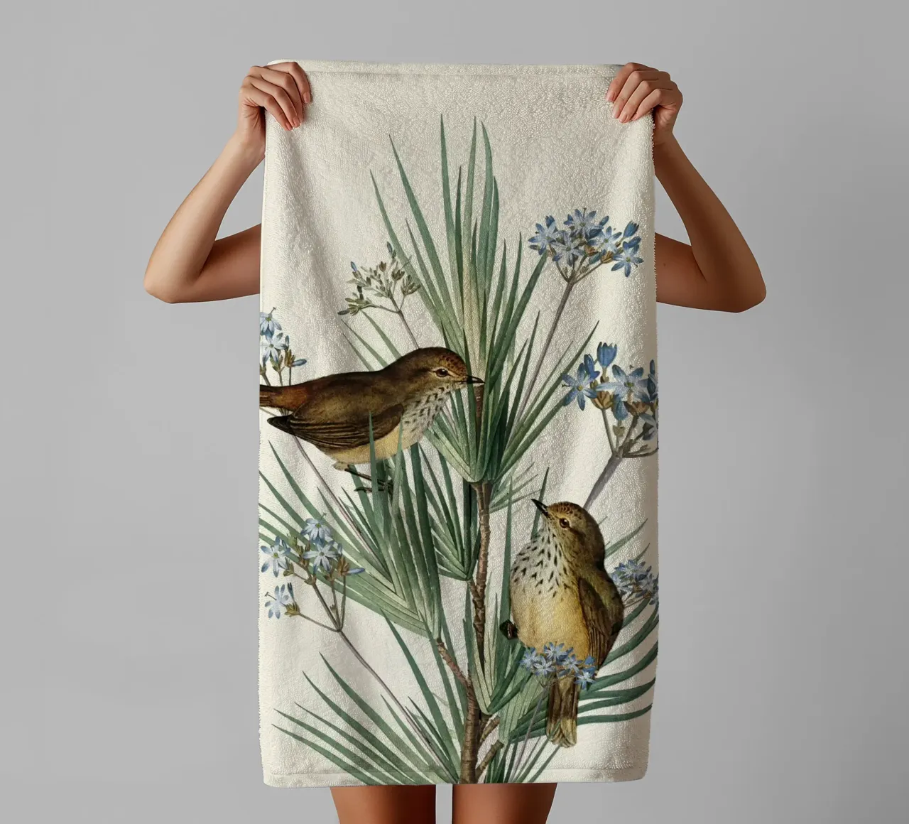 Little Birds and Flowers 3 asciugamano da bagno da Nadjaa