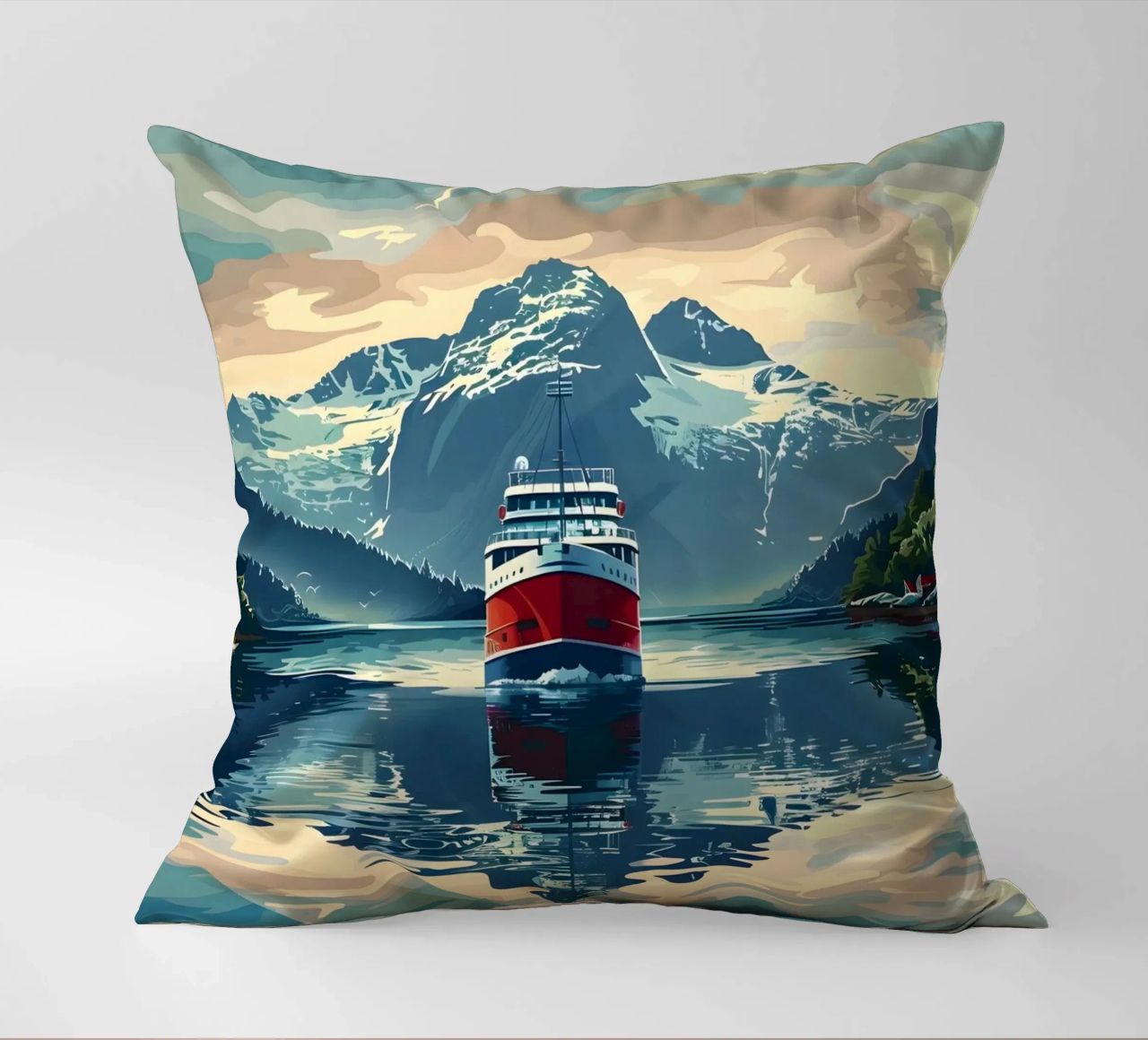 Norwegen Fjord Reiseposter cuscino da Vintage Travel Art