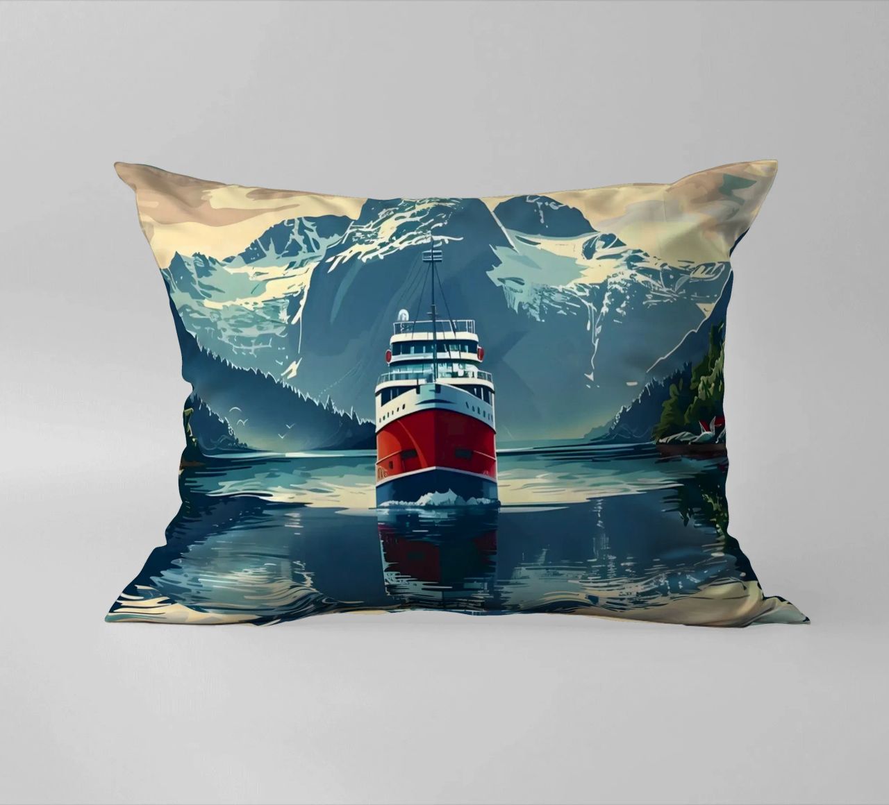 Norwegen Fjord Reiseposter cuscino da Vintage Travel Art