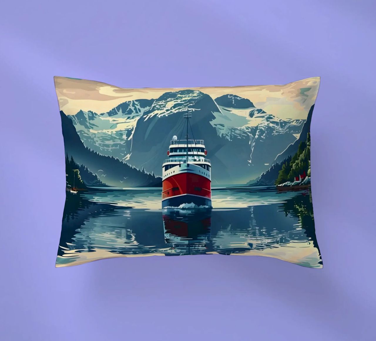 Norwegen Fjord Reiseposter cuscino da Vintage Travel Art