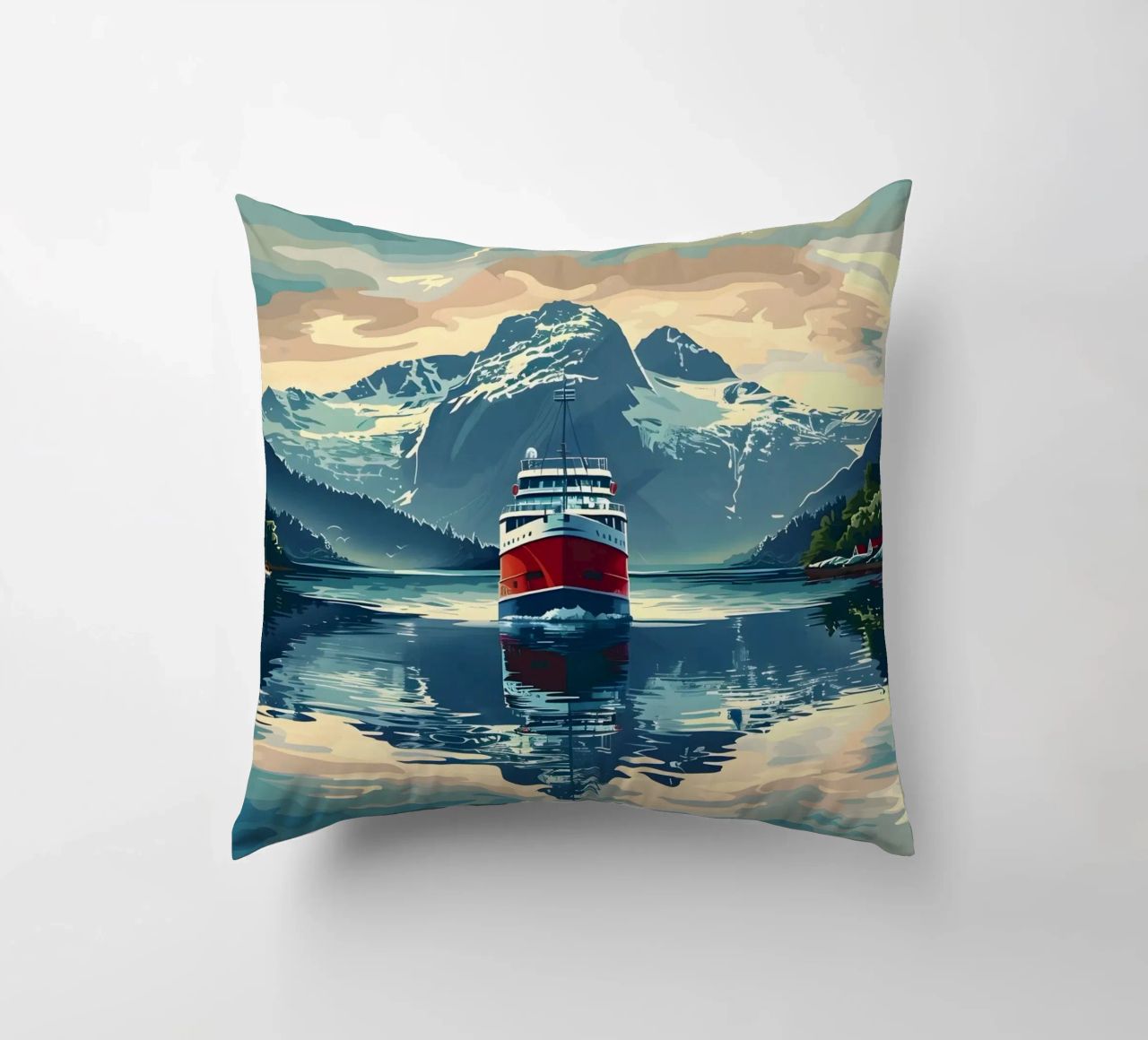 Norwegen Fjord Reiseposter cuscino da Vintage Travel Art