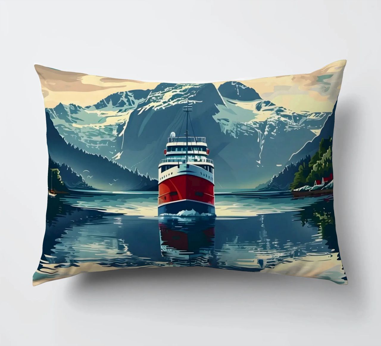 Norwegen Fjord Reiseposter cuscino da Vintage Travel Art