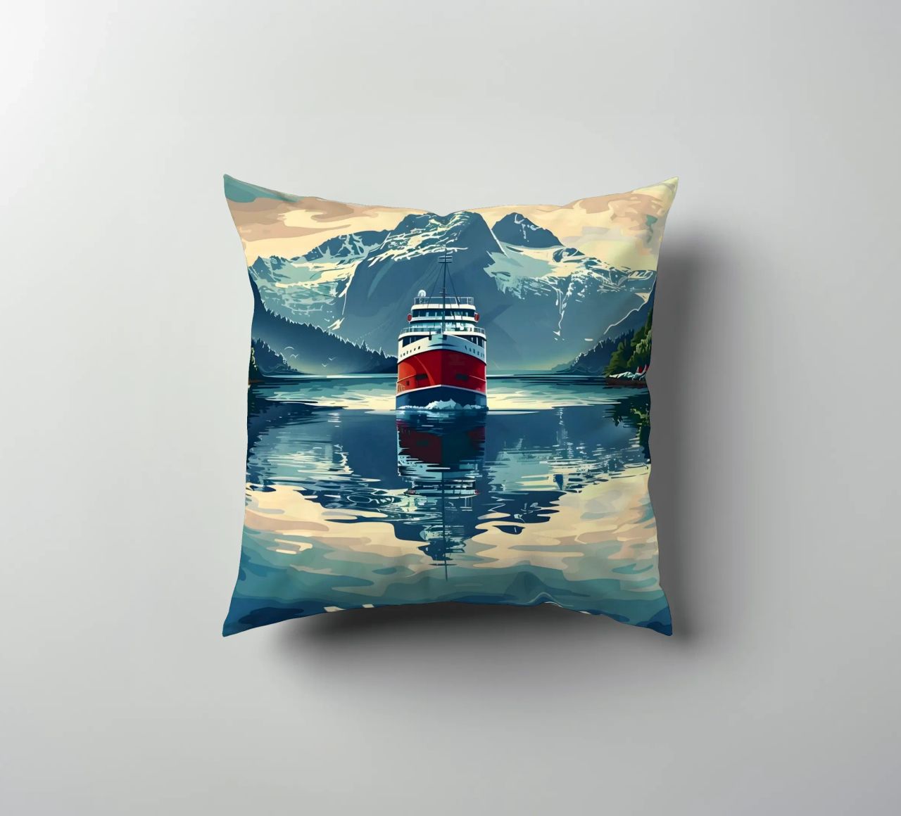 Norwegen Fjord Reiseposter cuscino da Vintage Travel Art