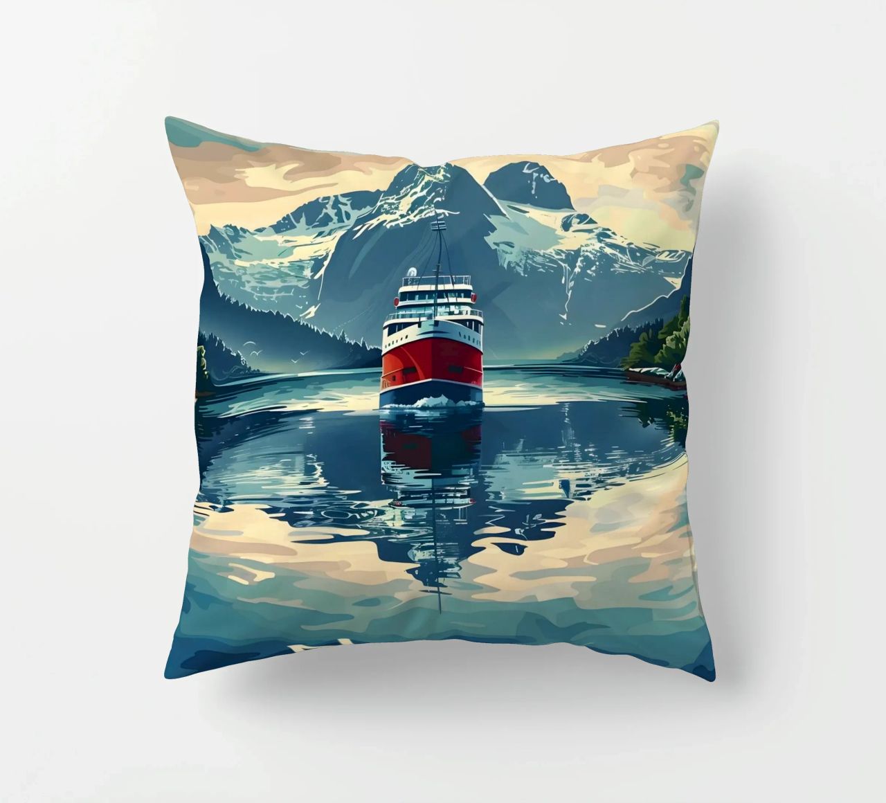 Norwegen Fjord Reiseposter cuscino da Vintage Travel Art