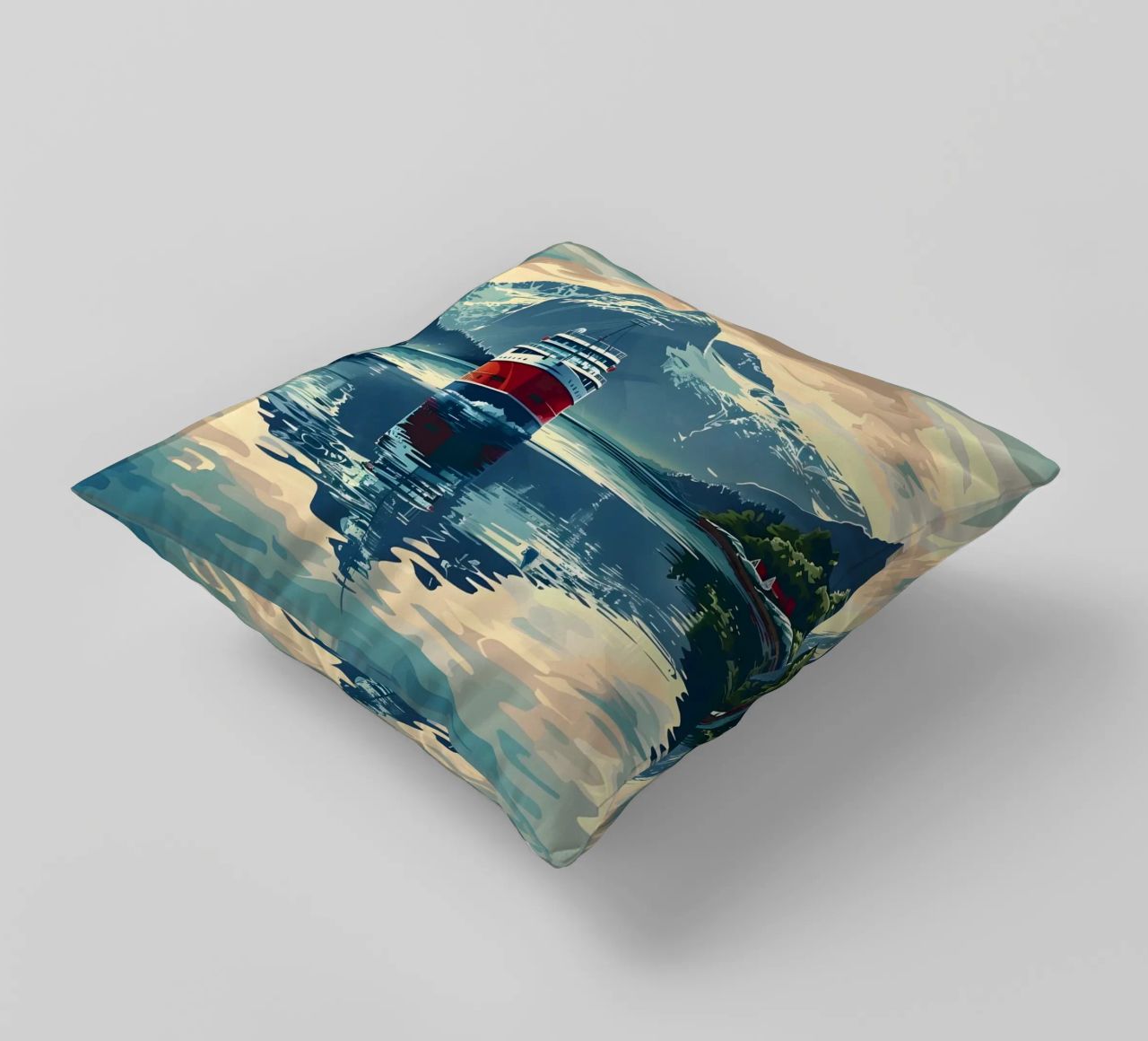 Norwegen Fjord Reiseposter cuscino da Vintage Travel Art