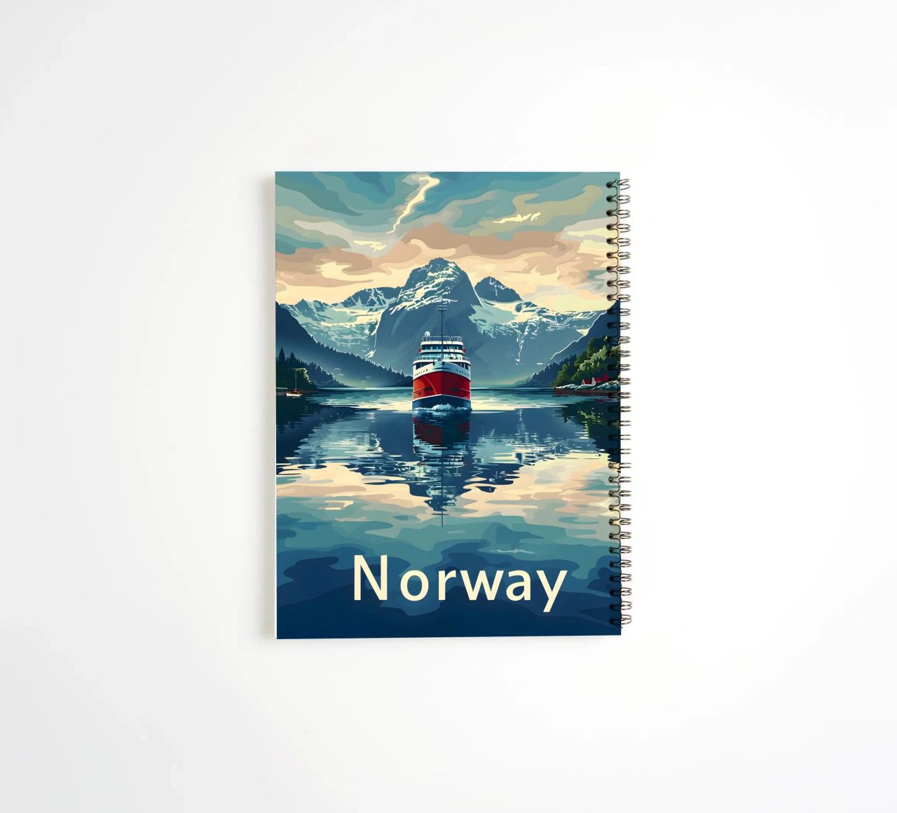 Norwegen Fjord Reiseposter Ringbuch von Vintage Travel Art