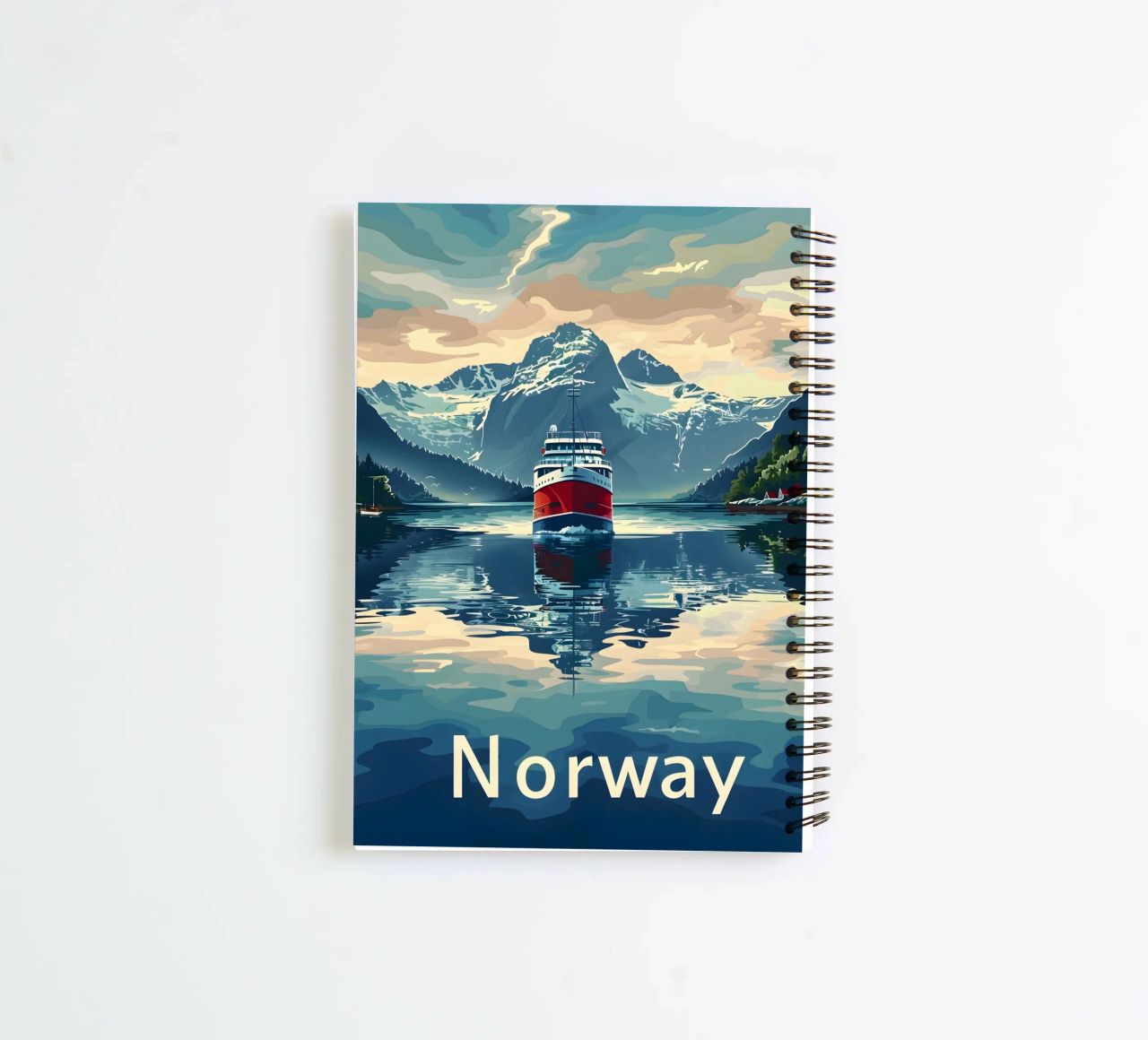 Norwegen Fjord Reiseposter Ringbuch von Vintage Travel Art