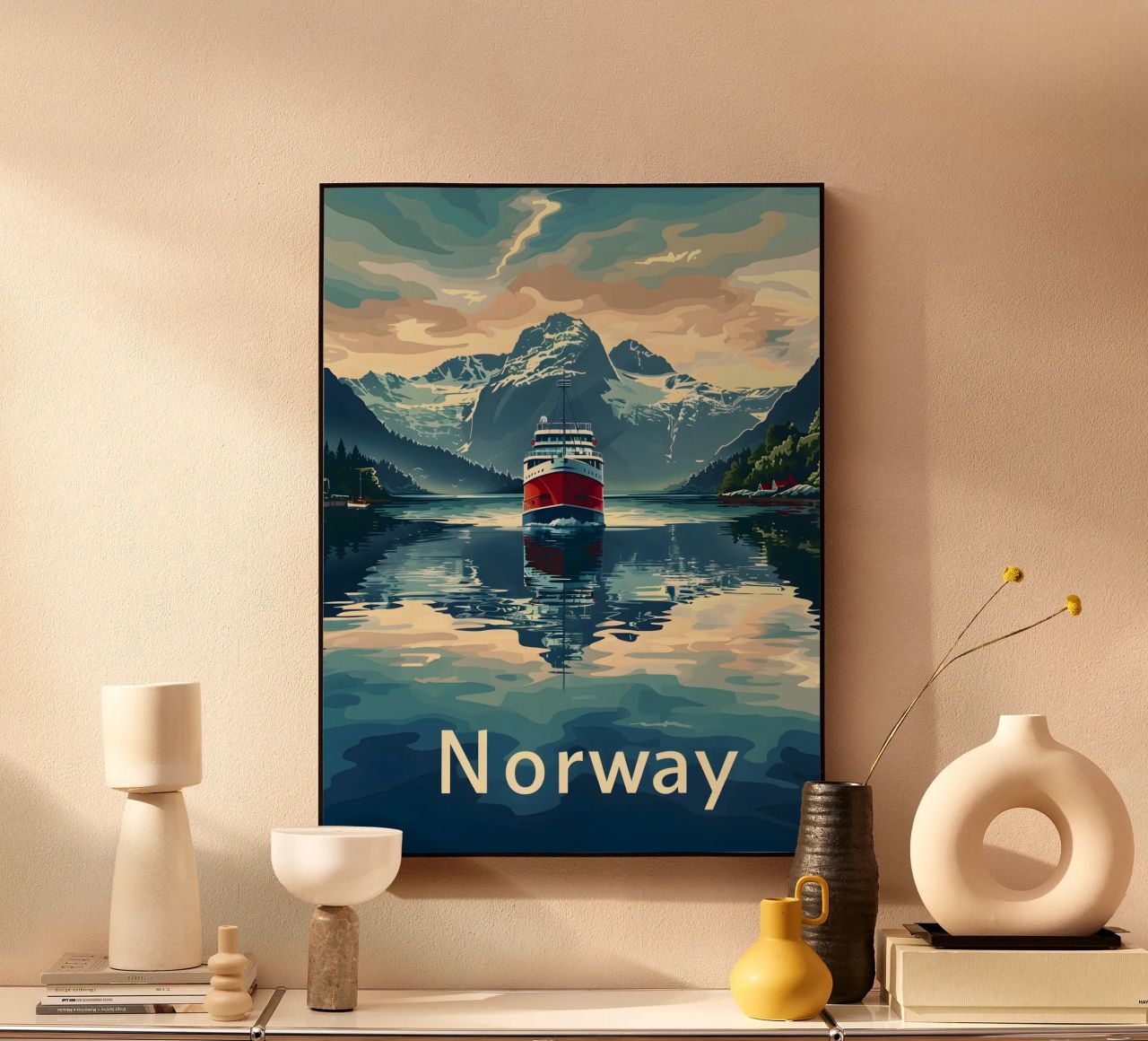Norwegen Fjord Reiseposter Acryl-Glas von Vintage Travel Art