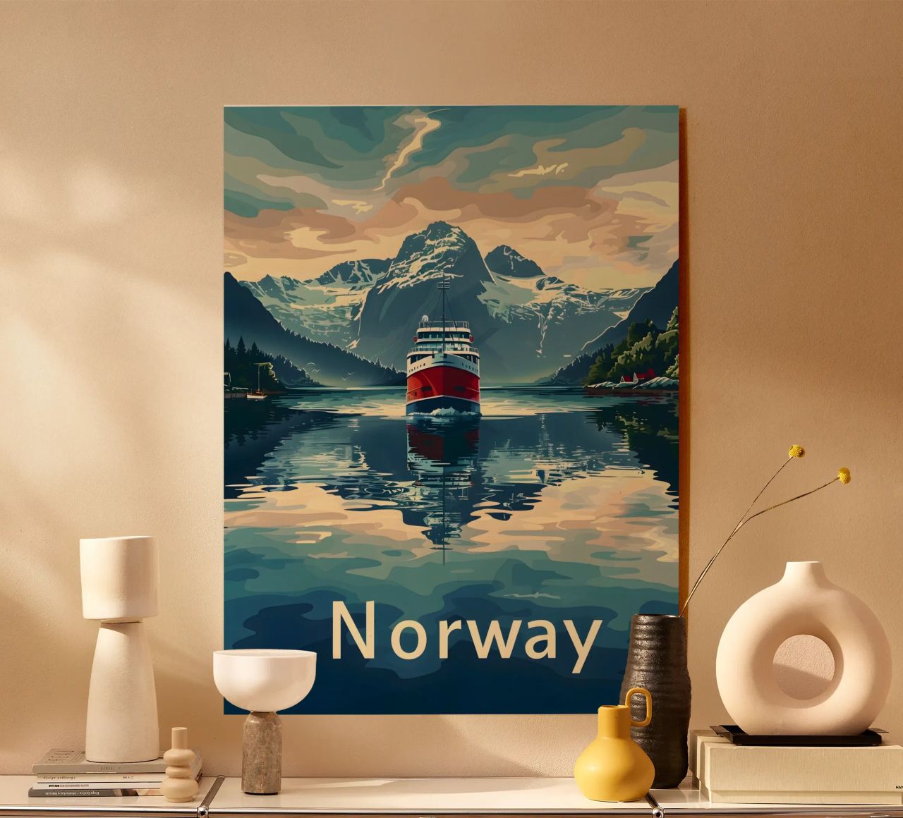 Norwegen Fjord Reiseposter Acryl-Glas von Vintage Travel Art