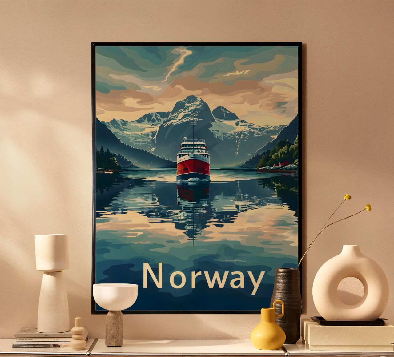 Norwegen Fjord Reiseposter Poster von Vintage Travel Art