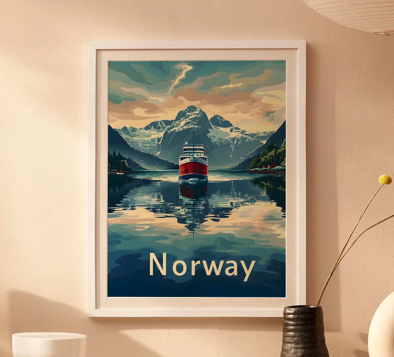 Norwegen Fjord Reiseposter Poster von Vintage Travel Art
