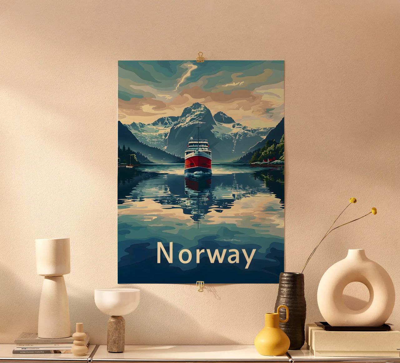 Norwegen Fjord Reiseposter Poster von Vintage Travel Art