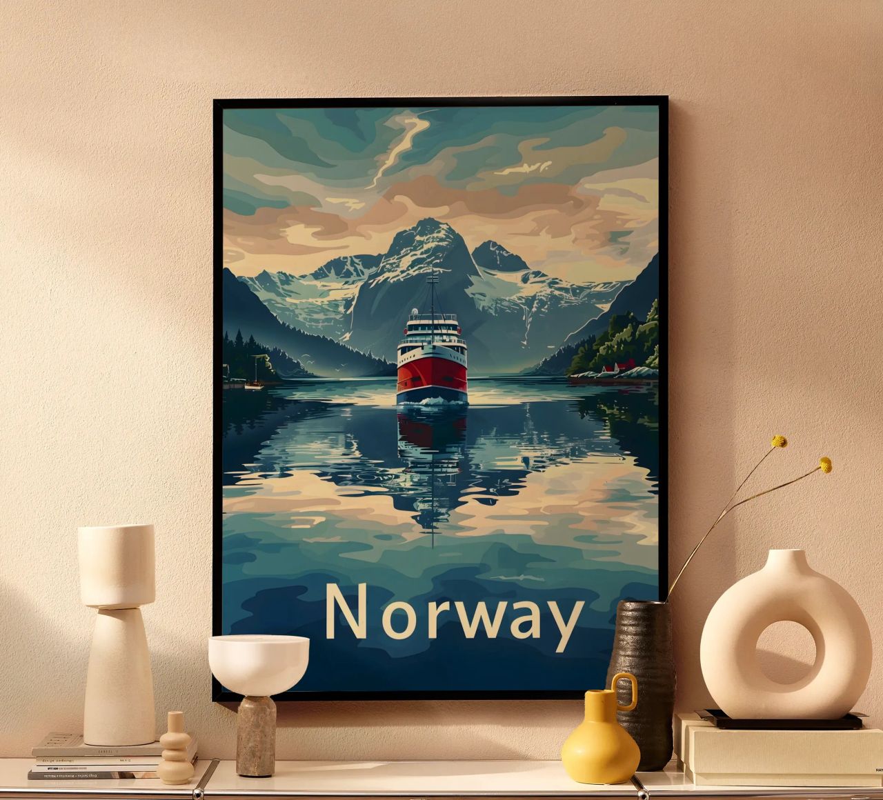 Norwegen Fjord Reiseposter Poster von Vintage Travel Art