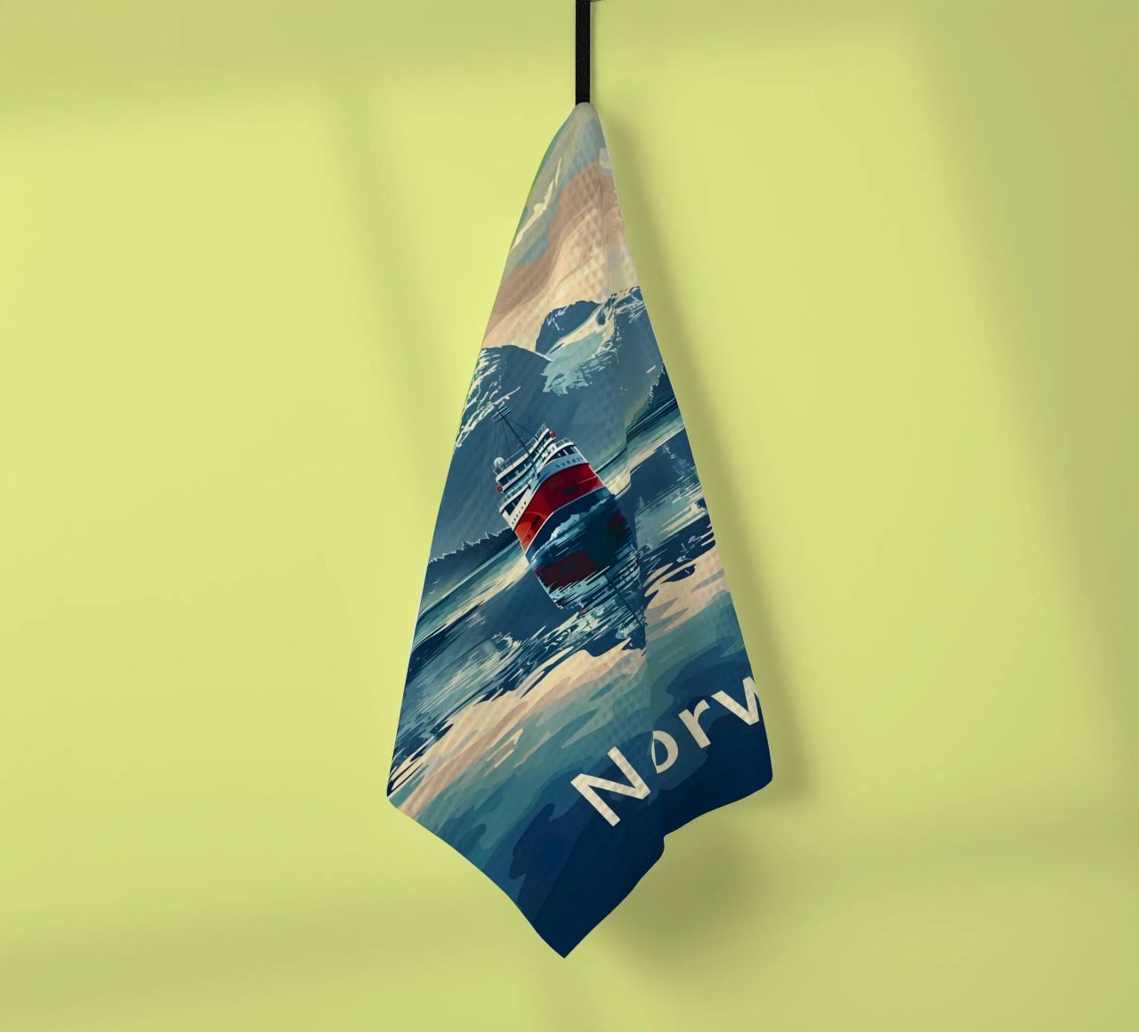 Norwegen Fjord Reiseposter Geschirrtuch von Vintage Travel Art