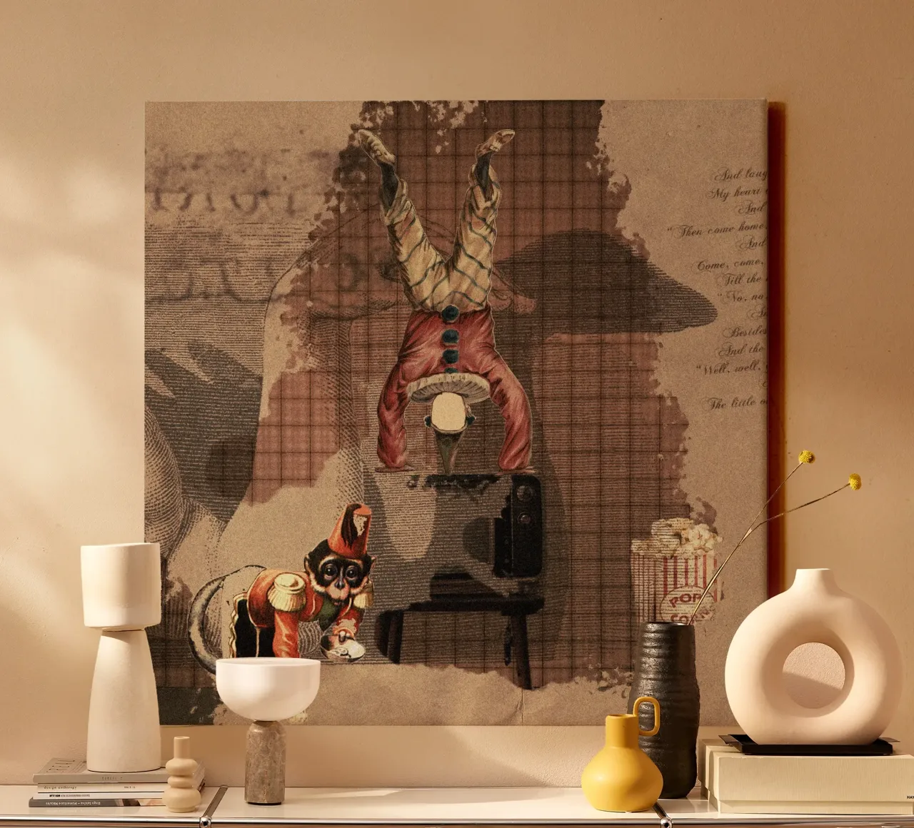 The circus performance 2 canvas with Floater frame by julia-silvestrow