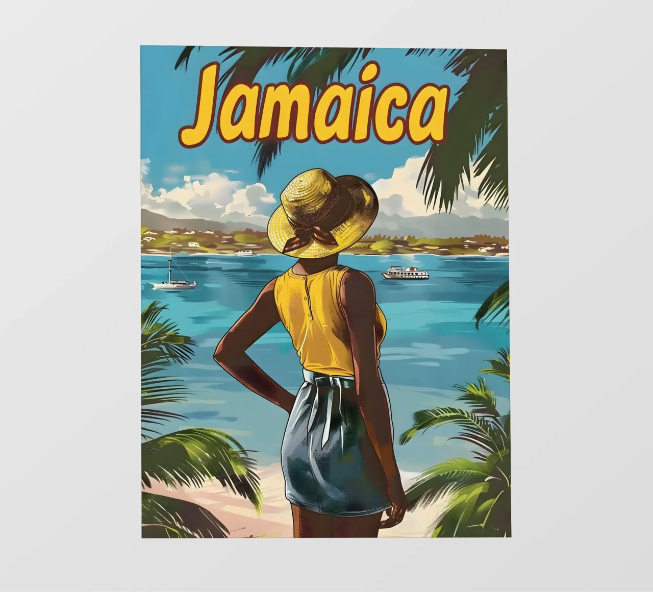 Jamaika Vintgae Reiseposter pellicola backlit da Vintage Travel Art