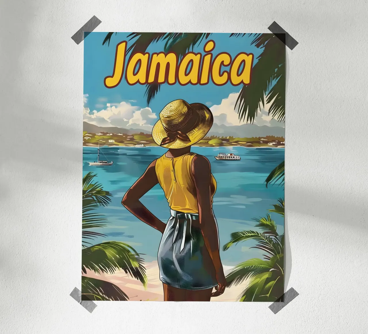 Jamaika Vintgae Reiseposter poster con telaio in alluminio da Vintage Travel Art