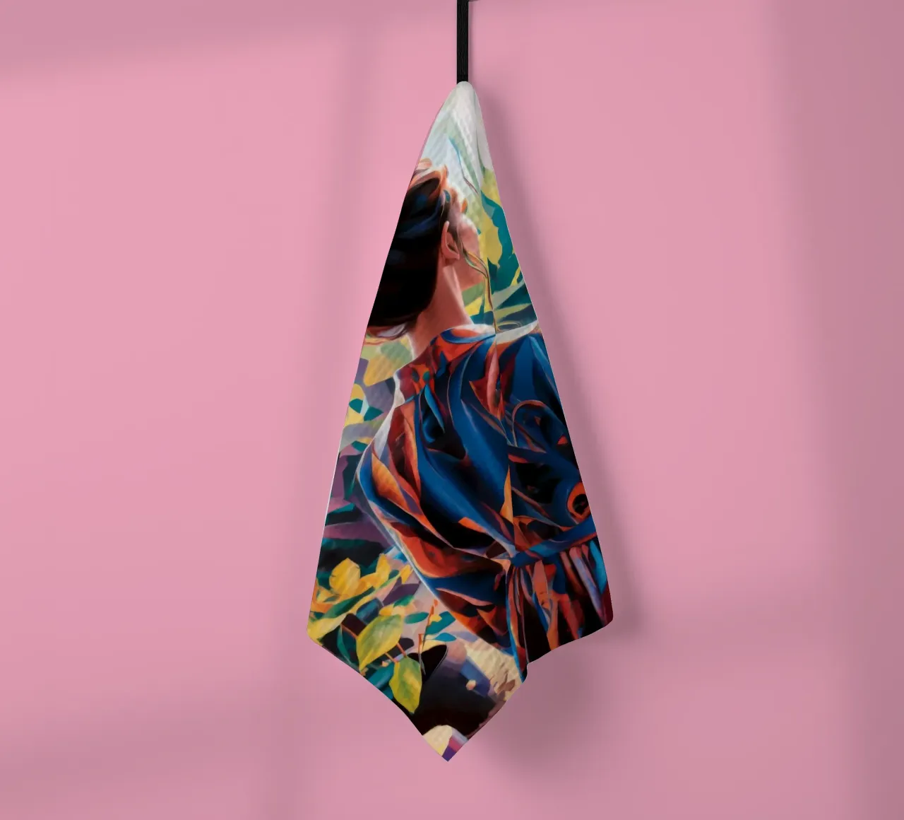 Reflective Garden Moment tea towel by Ebony Carpenter