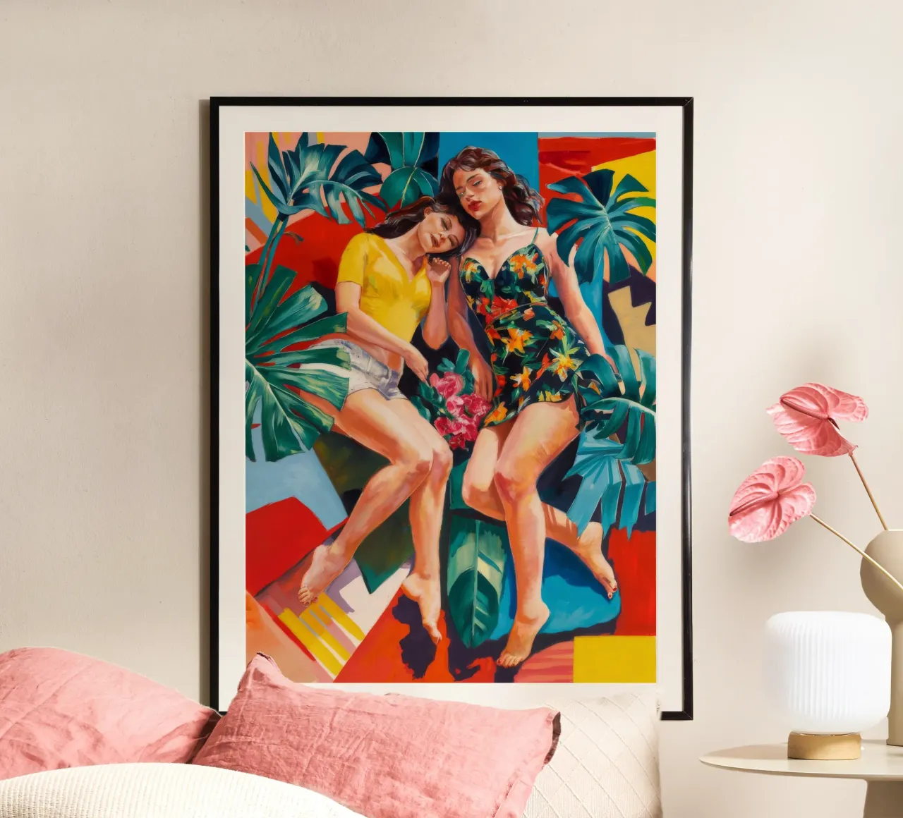 Beatitudine da sogno tropicale poster con telaio in plastica da Ebony Carpenter