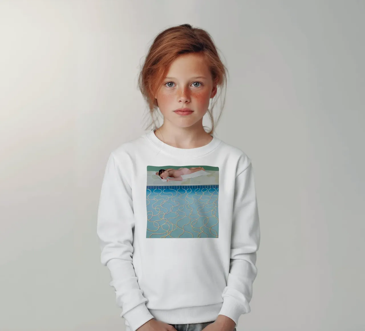 Figure Sunbather, 1966 kids sweatshirt by khanrosie