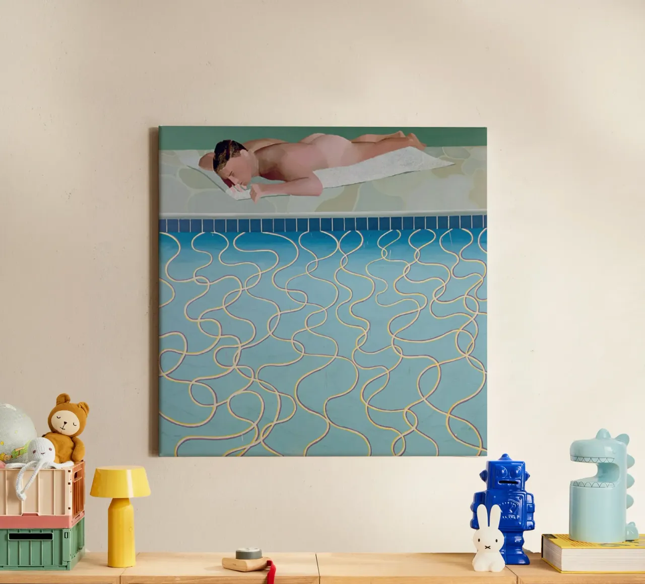 Figuur Zonnebader, 1966 canvas van khanrosie