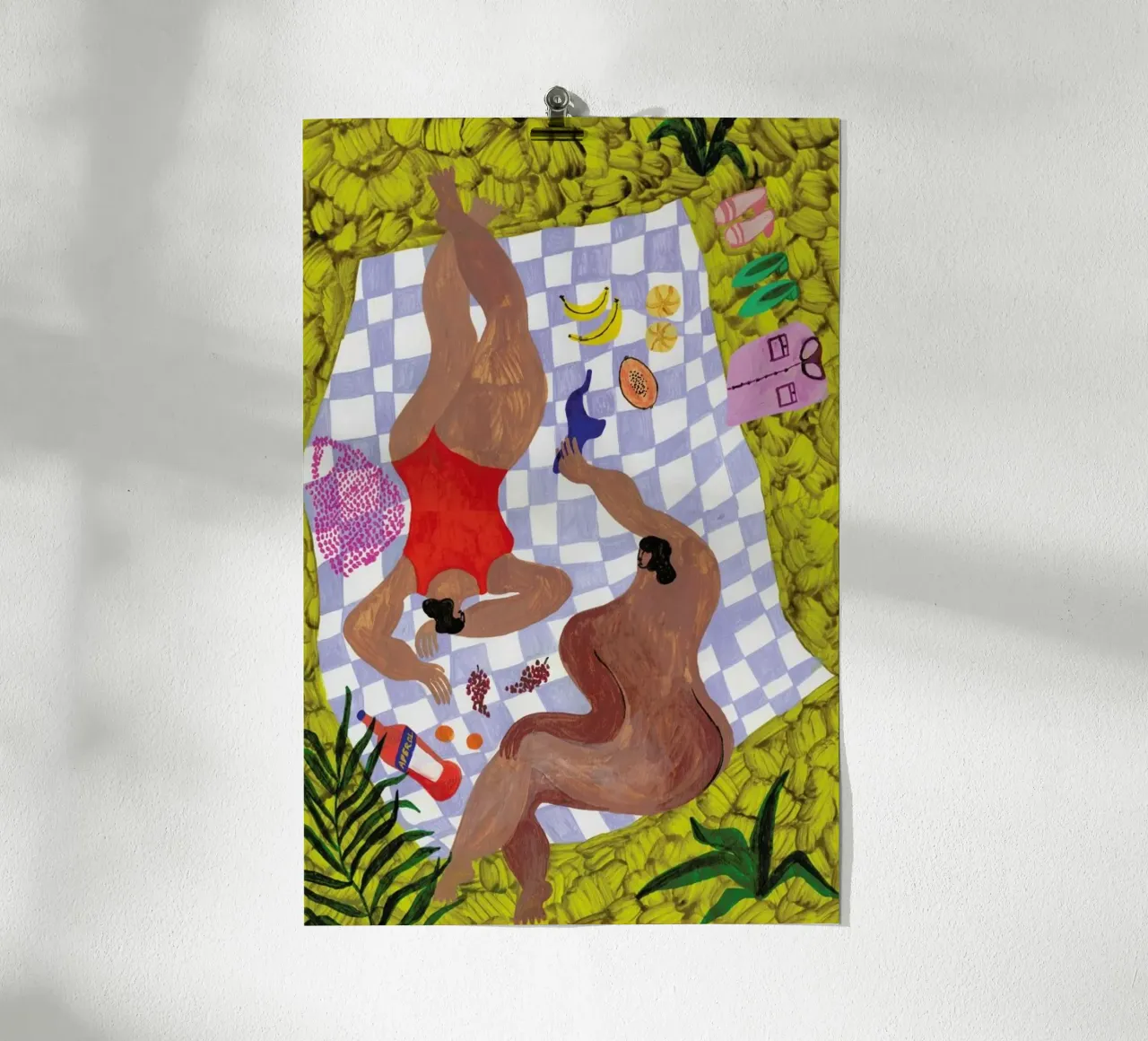 Picnic poster con telaio in legno da Nudes and Croissants