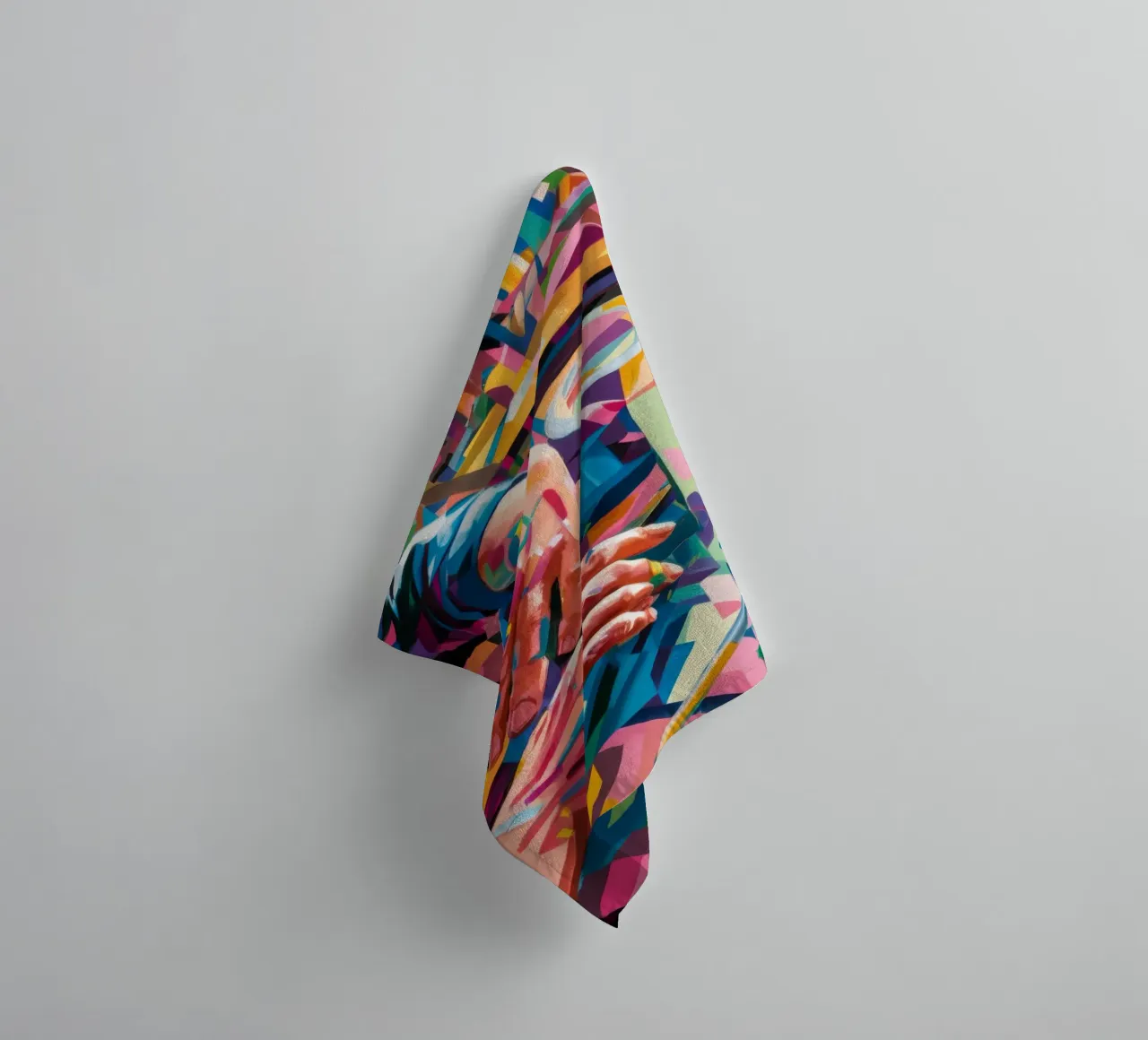Hands of Creation towel by Ebony Carpenter