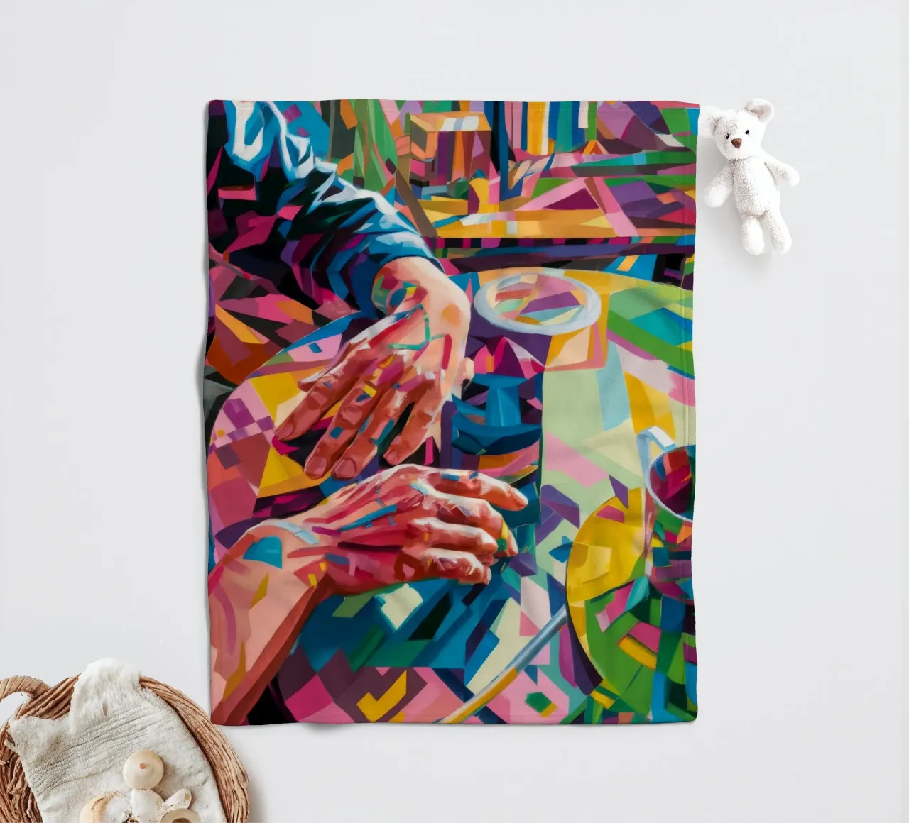 Hands of Creation fleece blanket by Ebony Carpenter