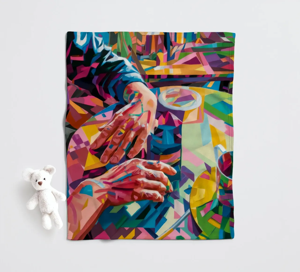Hands of Creation fleece blanket by Ebony Carpenter