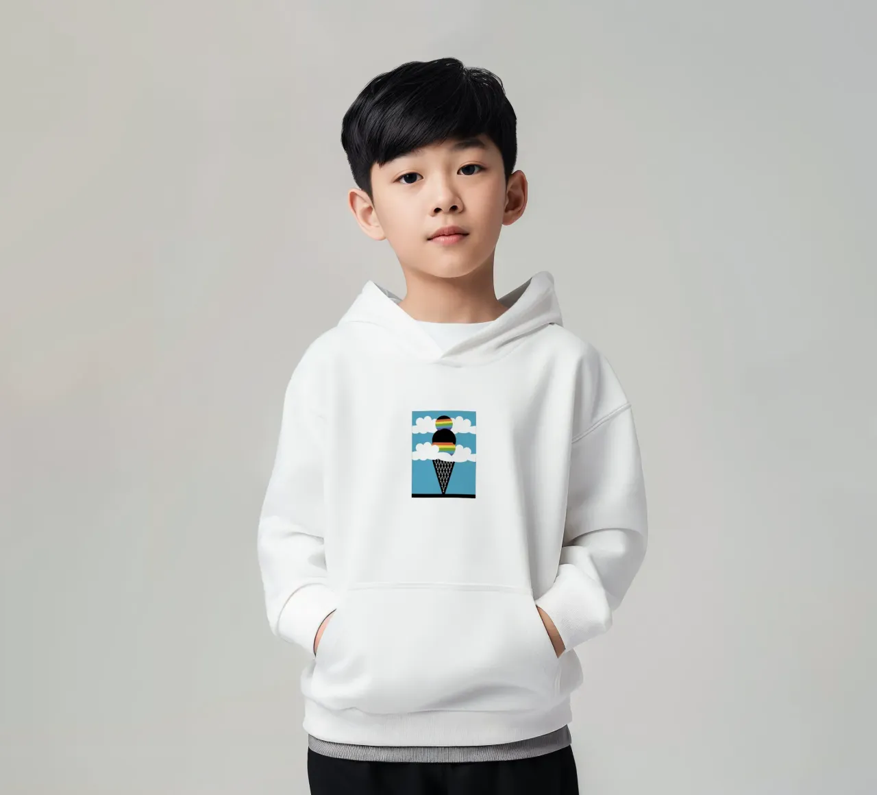 Rainbow Ice Cream kids hoodie by LOOK DIFFERENT